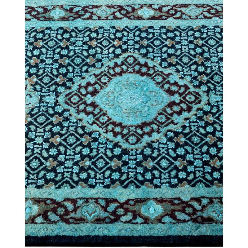 Fine Vibrance, One-of-a-Kind Hand-Knotted Runner Rug - Black, 2' 7" x 12' 2" - 2' 7" x 12' 2"
