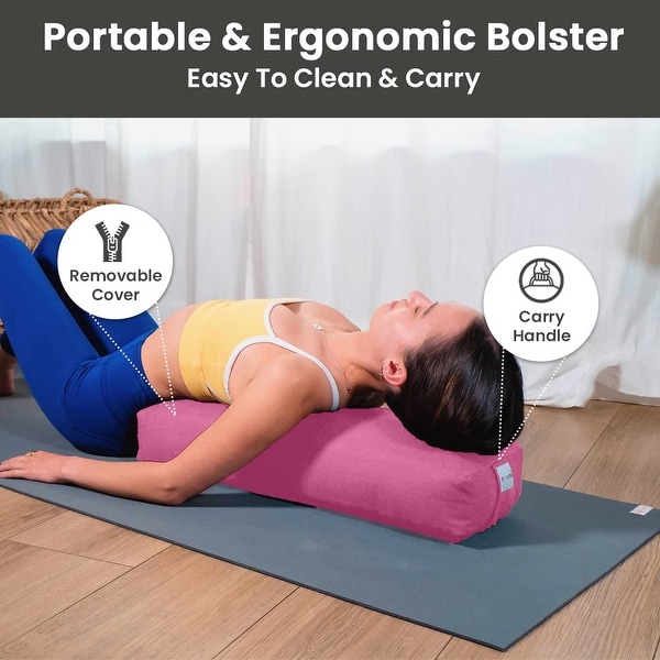 Sol Living Rectangular Yoga Bolster Meditation Cushion Cotton