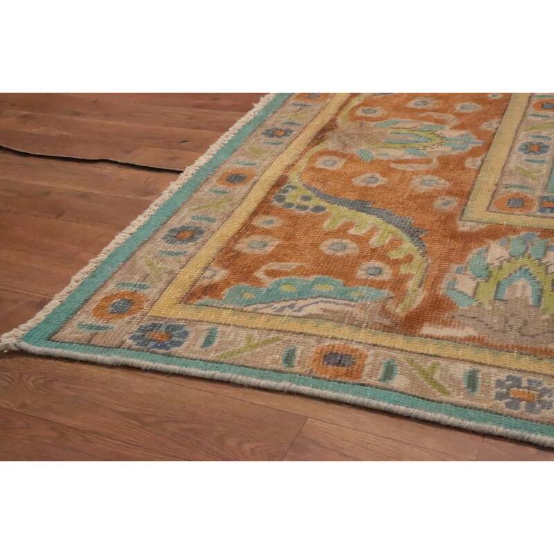 Hand Knotted Oriental 100% Wool Carpet Traditional Floral Green Tabriz Area Rug - 12' 4'' X 9' 8''