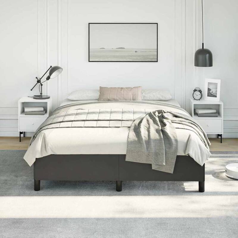 vidaXL Bed Frame, Faux Leather, No Mattress