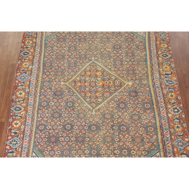 Hand Knotted Oriental 100% Wool Carpet Traditional Medallion Multi-Colored Mahal Area Rug - 12' 0'' X 7' 10''