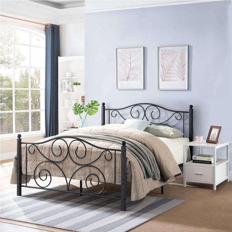 Taomika 3-Pieces Bed Frame and Modern Nightstands Sets