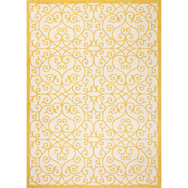 JONATHAN Y Ourika Textured Weave Indoor/Outdoor Area Rug - 4 X 6 - Cream/Yellow