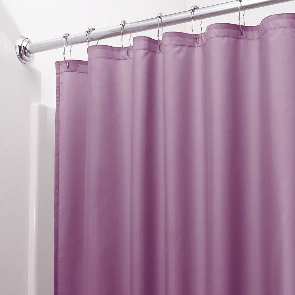 mDesign LONG Water Repellent Fabric Shower Curtain/Liner 72 x 84" Plum Purple 