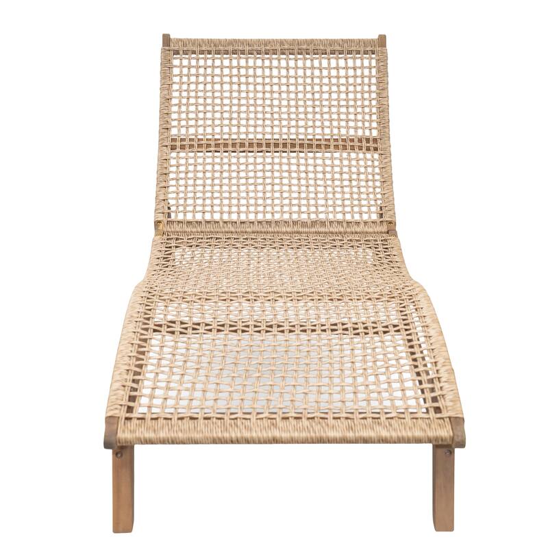 Scott Living Amalfi Outdoor Sun Lounger Acacia Wood Wicker Woven