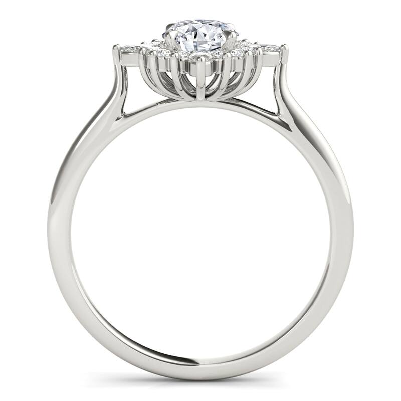 Auriya 14k White Gold Lab Grown Oval Diamond Halo Engagement Ring 0.50 to 5.00 ct. tw. (F-G VS)