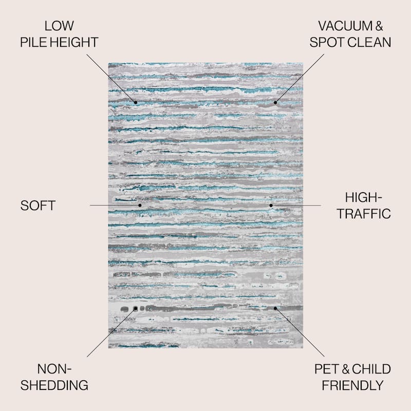 JONATHAN Y Timeworn Modern Stripe Area Rug