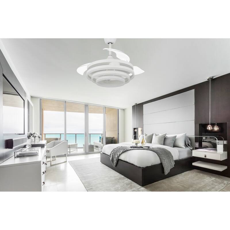Oaks Aura 42in. LED DIY Shape Modern Ring Ceiling Fan With Lights, 6-Speed Latest DC Motor Remote Control Rose Ceiling Fan