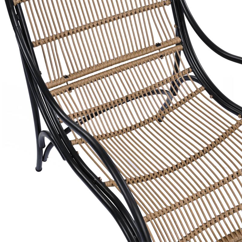 3 Pieces Wicker Outdoor Patio Furniture Set with Lounge Chair