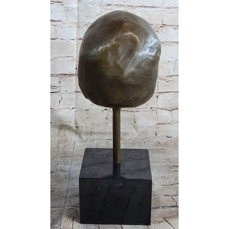 Hot Cast Bronze Skull Skeleton Metal Bust Sculpture Statue On Marble Base Signed Original Milo
