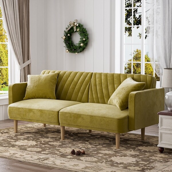 Teddy Velvet Floor Couch,Comfortable Back Support Lazy Sofa with Ottoman -  Bed Bath & Beyond - 36714143