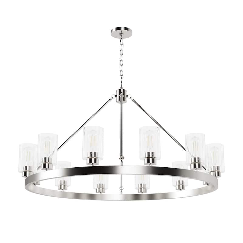 Hunter Hartland Wagon Wheel Chandelier - Dining Room, Kitchen, Entry - Modern Farmhouse, Industrial