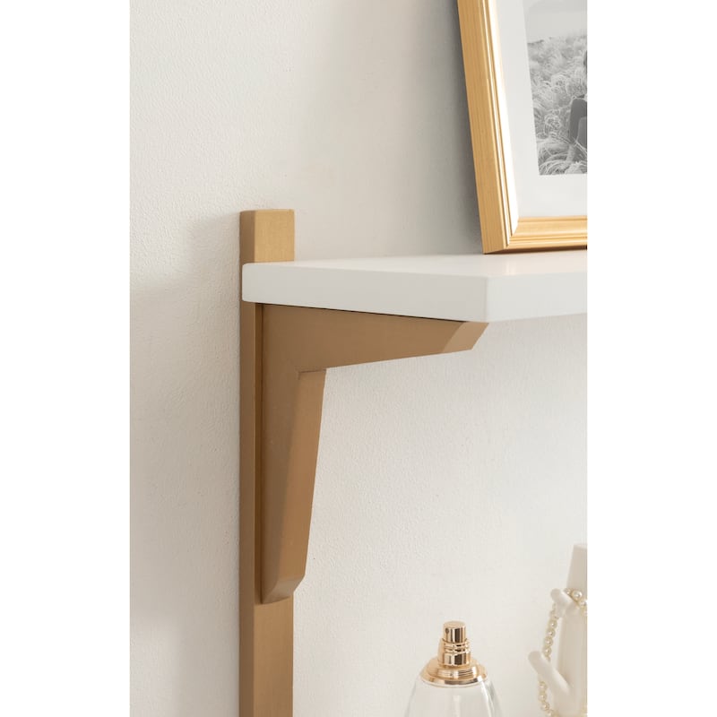 Kate and Laurel Meridien Mid-Century Wall Shelves