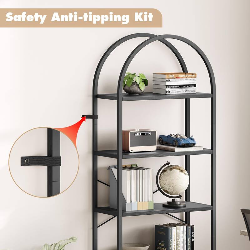 Bookshelf Tall Bookcase Arched Standing Bookshelves