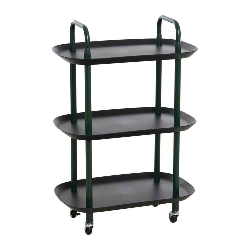 Plastic and Metal 3-Tier Trolley