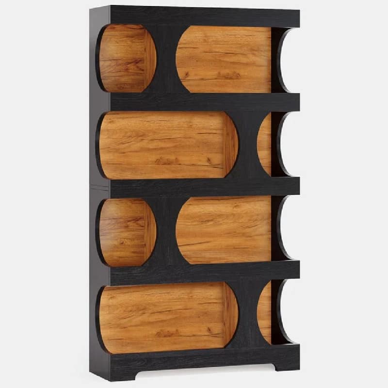 Tall 4-Tier S-Shaped Bookcase