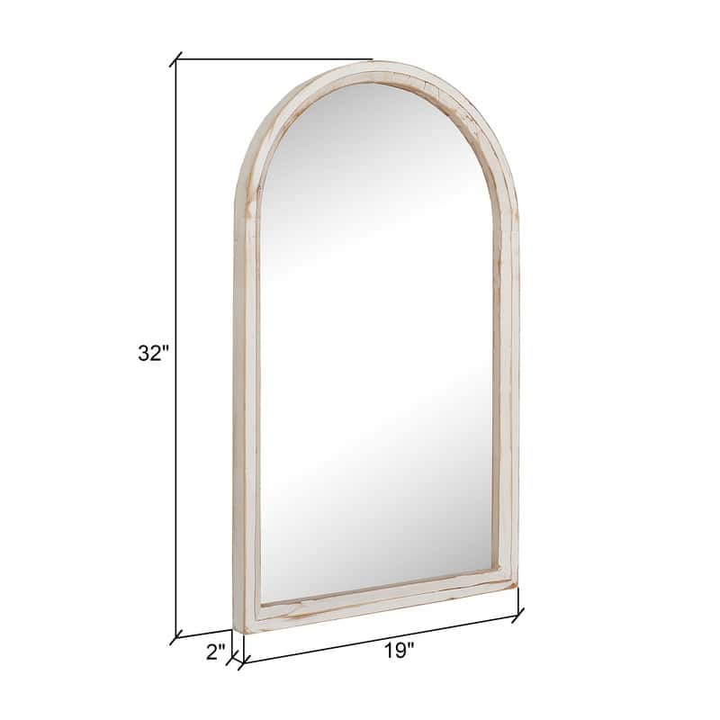 Pastoral Arch Wood Wall Mirror - 32"H x 19"W x 2"D