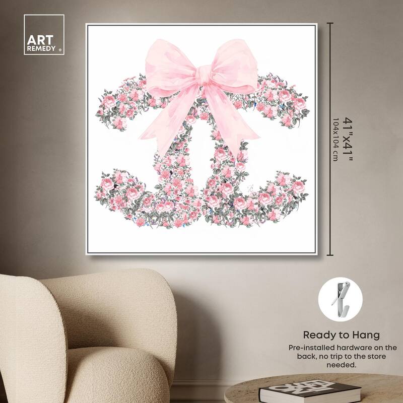 Makes Me Wonder Pink Bow Canvas by Art Remedy