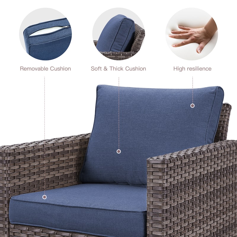 2PCS Gymojoy Outdoor Patio Swivel Chairs with Cushion
