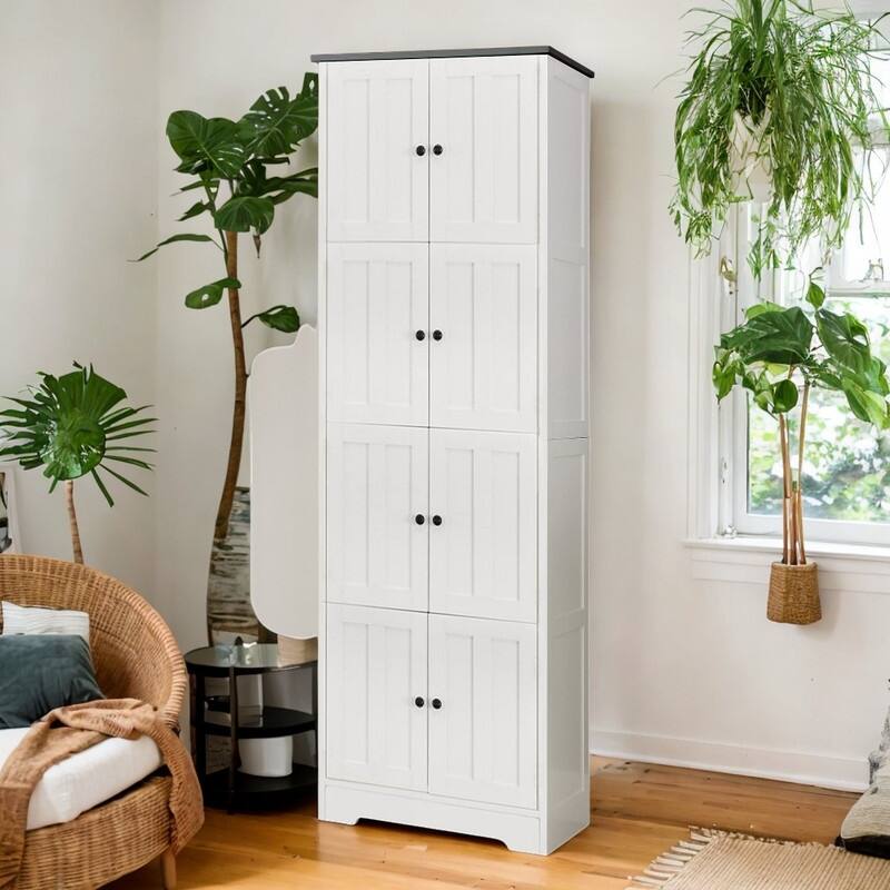 Tall Storage with 4 Doors and 4 Shelves, Wall Storage