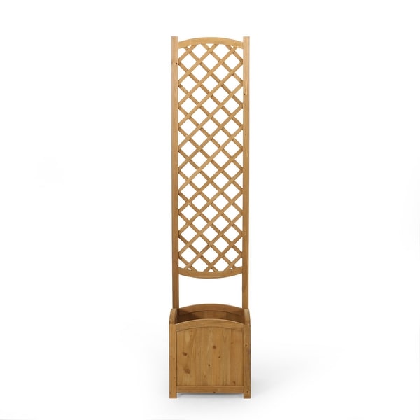 Bostick Traditional Square Firwood Planter Box with Trellis by Christopher Knight Home. Opens flyout.