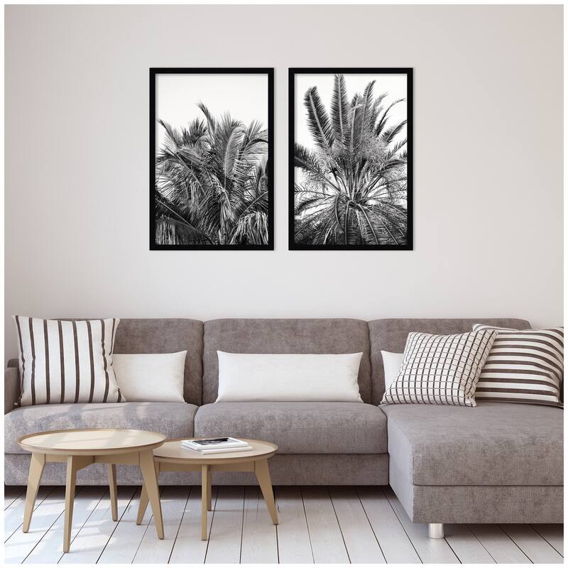 Kate and Laurel Palm No. 13 & 15 2 Piece Framed Wall Art Print Set by Alicia Bock