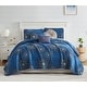 preview thumbnail 2 of 8, Midnight Floral 6 piece Quilt Bedding Set Blue - Full - Queen