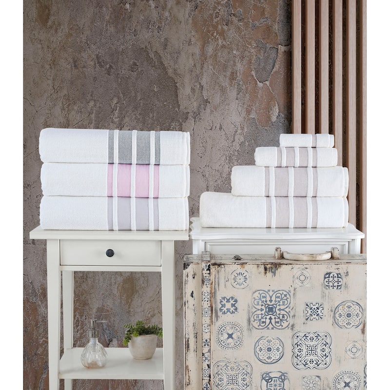 Brooks Brothers Contrast Border 6 pcs Towel Set