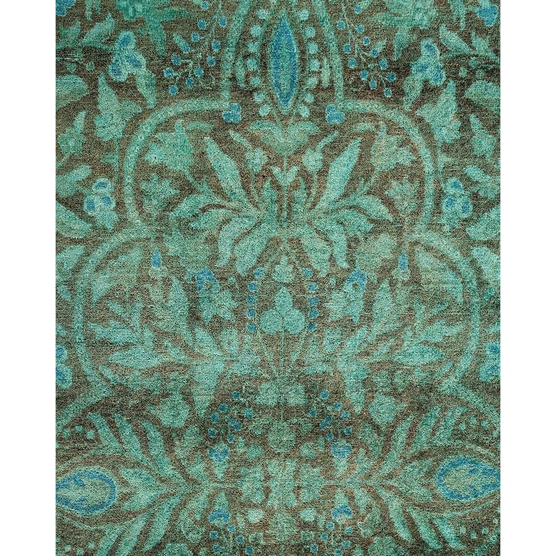 Overton Handknotted Wool Vintage Inspired Contemporary Overdyed Brown Area Rug - 17' 10" x 12' 5"