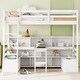 preview thumbnail 7 of 10, Twin Size Wood Loft Bed with Storage Shelves, Drawers, Seat And Desk for Bedroom White