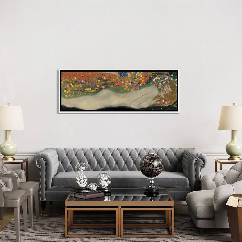 iCanvas "Sea Serpents, Detail IV" by Gustav Klimt Framed Canvas Print