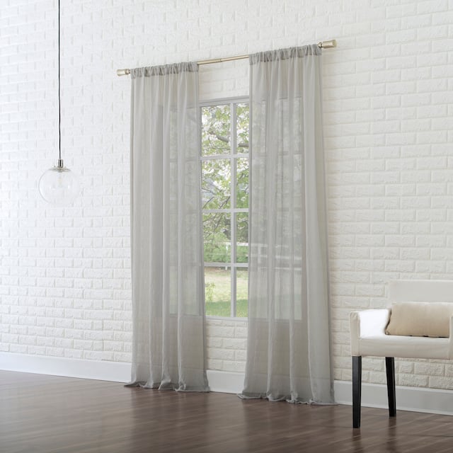 No. 918 Ladonna Crushed Texture Semi-Sheer Rod Pocket Curtain Panel, Single Panel