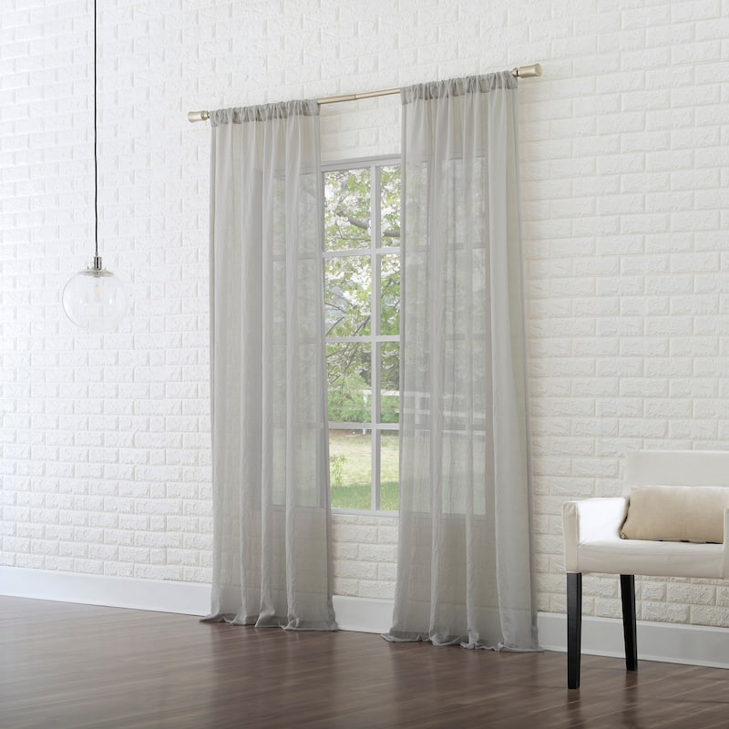 No. 918 Ladonna Crushed Texture Semi-Sheer Rod Pocket Curtain Panel, Single Panel