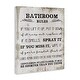 preview thumbnail 3 of 9, Stupell Bathroom Rules Funny Word Wood Textured Design,16x20, Proudly Made in USA - Multi-Color