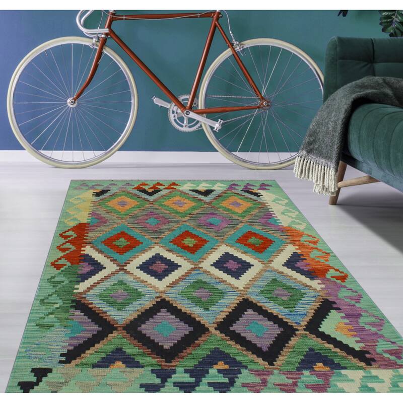 Flatweave Marlyn Lt. Green/Ivory Rug - 3'3" x 4'11"