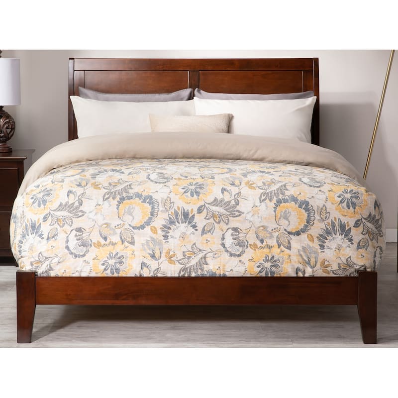 Portland Queen Low Profile Wood Platform Bed in Walnut