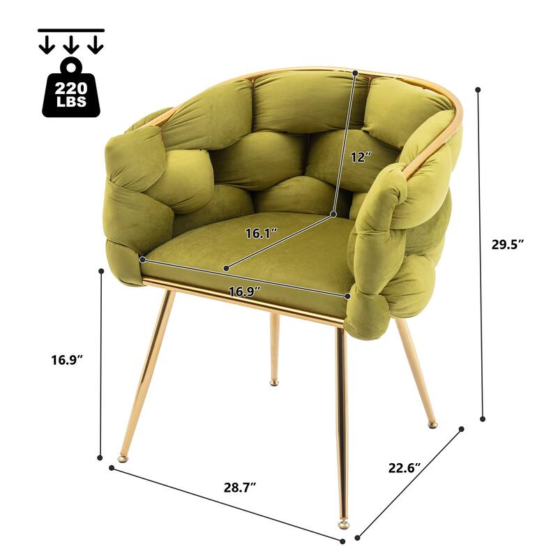 Modern Velvet Dining Chair with Metal Legs