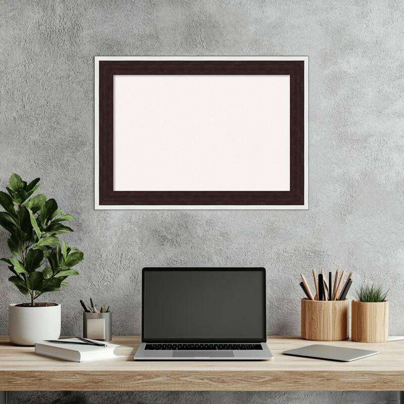 Maya Espresso Silver Framed Cork Board - Bulletin Board, Organization Board, Pin Board