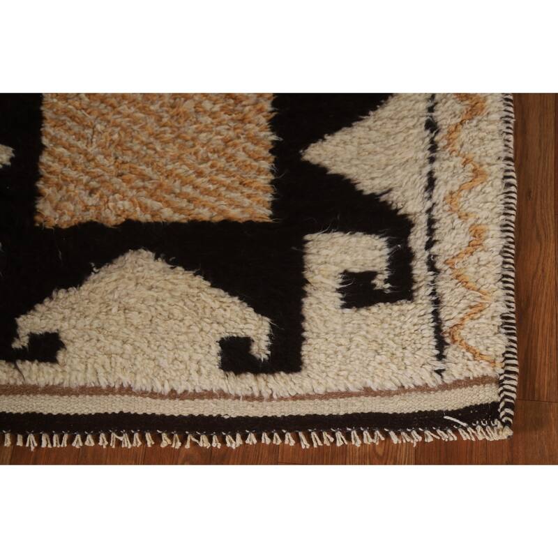 Vegetable Dye Kurdish Runner Rug Handmade Turkish Wool Carpet - 3'4"x 10'7"