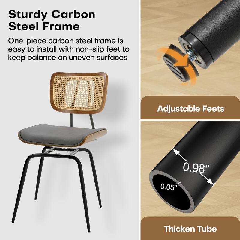 Faux Leather Upholstered Dining Chairs Set of 2/4 - 33.5"H x 19.3"W x 23"D