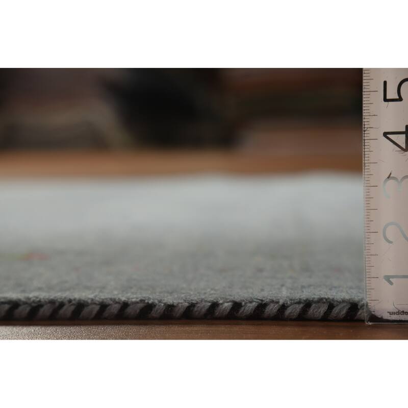 Hand Knotted Oriental 100% Wool Carpet Tribal Tribal Greys & Charcoal Gabbeh Area Rug - 7' 10'' X 4' 10''