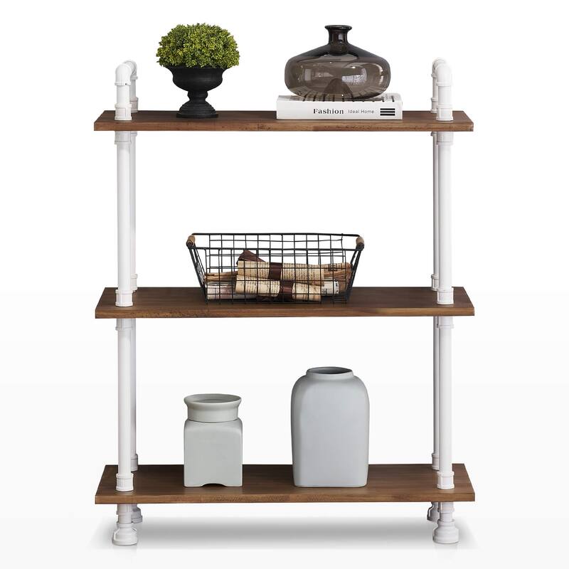 Ivinta Industrial Bookshelf Rustic Bookcase, Storage Shelf Plant Shelf