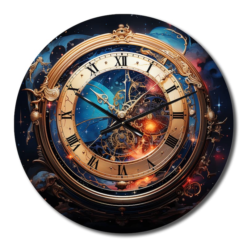 Designart "Watche Metaphysical Horology" Fashion Oversized Wall Clock