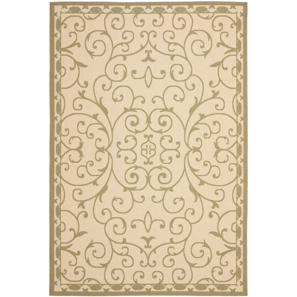 SAFAVIEH Courtyard Georgiann Scroll Indoor/ Outdoor Waterproof Patio Backyard Rug