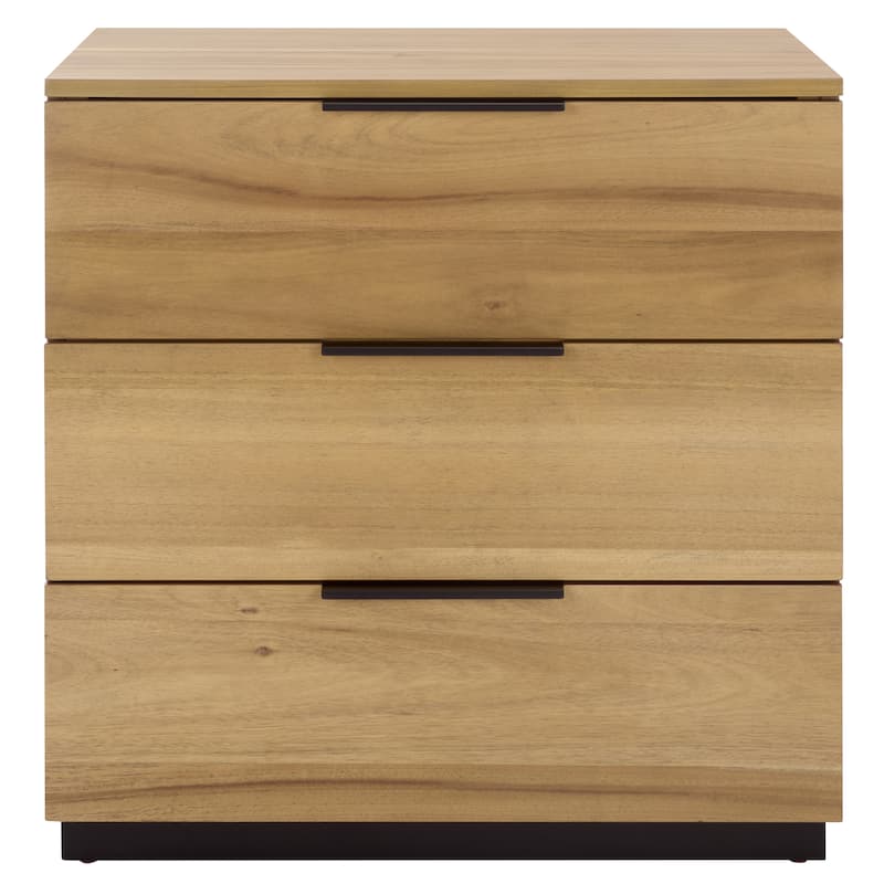 SAFAVIEH Deep 3-Drawer Nightstand - Natural/Black