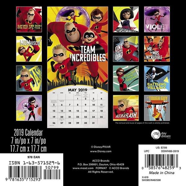 Shop 2019 Incredibles 2 2019 Mini Wall Calendar By Acco Brands Overstock 22363550