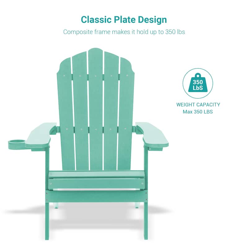 Bonosuki Folding Adirondack Chair Patio Outdoor Plastic Fire Pit Chair