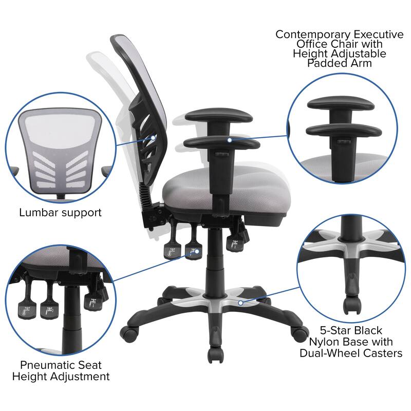 Mid-back Blue Mesh Adjustable Ergonomic Office Chair
