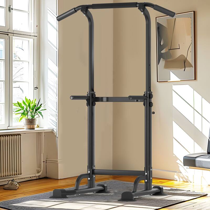 Adjustable Height Power Tower Pull Up Bar Station Home Gym Workout Equipment