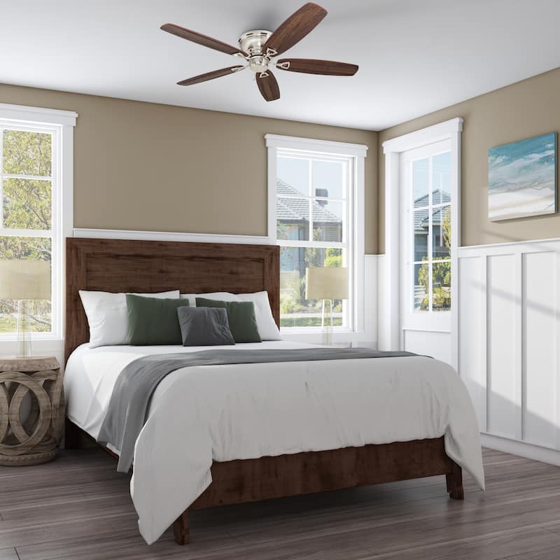 52" Honeywell Glen Alden Brushed Nickel Indoor Ceiling Fan, No Light, Pull Chain